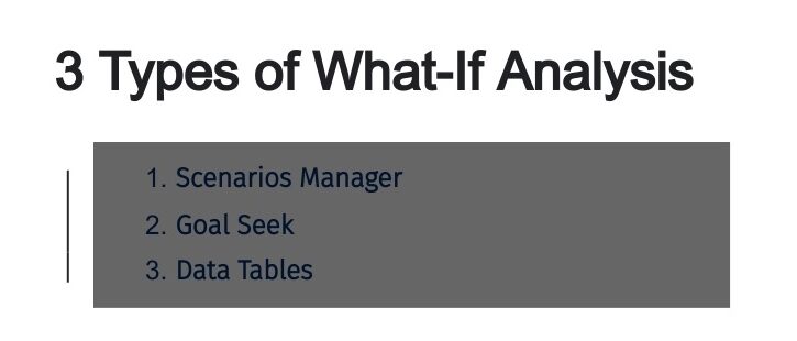 what if analysis scenario examples and types